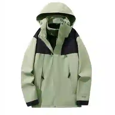 浪莎  户外三合一连帽宽松休闲拉链  防水防风冲锋衣 男女同款