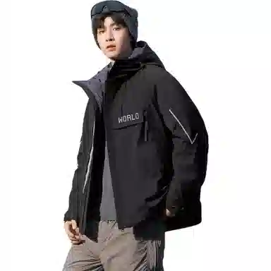 鸭鸭 户外品质鸭绒时尚连帽运动休闲羽绒服 男款