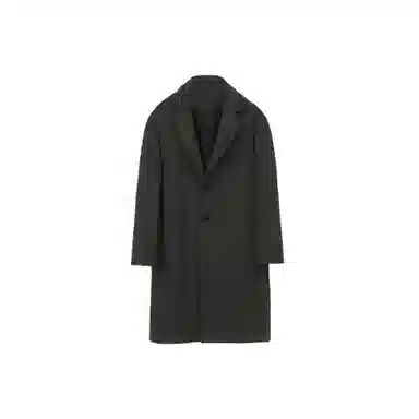 我是大卫 毛呢中长款加厚保暖韩系休闲大衣 男女同款 黑色