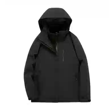 浪莎  户外休闲连帽宽松拉链三合一  防水防风冲锋衣 男女同款