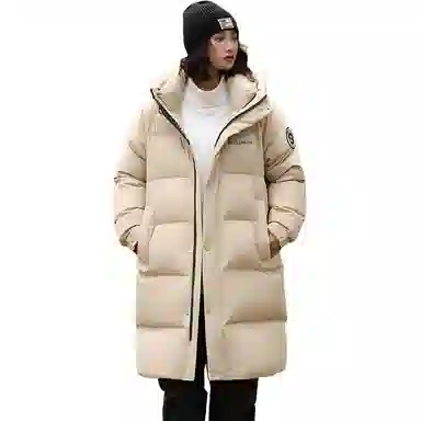 鸭鸭 中长款连帽时尚百搭保暖长袖羽绒服 男款