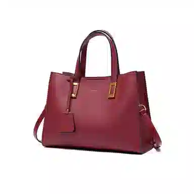 梦特娇 可拆卸肩带 大容量手提包包 潮流时尚经典气质外出 合成革 单肩斜挎包 女款 黑色/红色/杏色