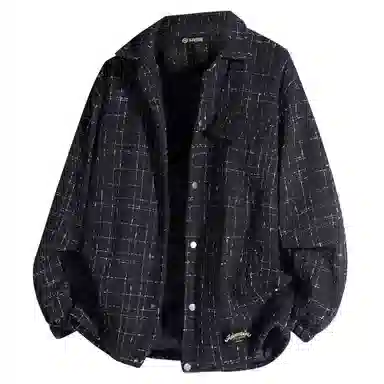 王者荣耀 王者荣耀 鲁班七号款 编织格纹夹棉加厚小香风复古风格刺绣织唛长袖单排扣开衫上衣外套翻领宽松百搭休闲夹克 男女同款