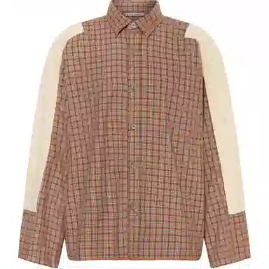 Acne Studios FW24 Plaid Button Shirt Jacket Brown