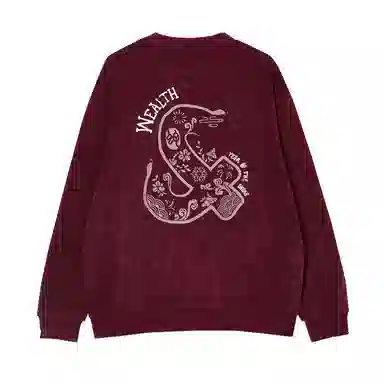 JACK JONES CNY Crewneck Sweatshirt Burgundy