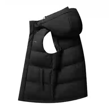 鸭鸭 纯色可拆卸帽休闲羽绒马甲 男款 大红色