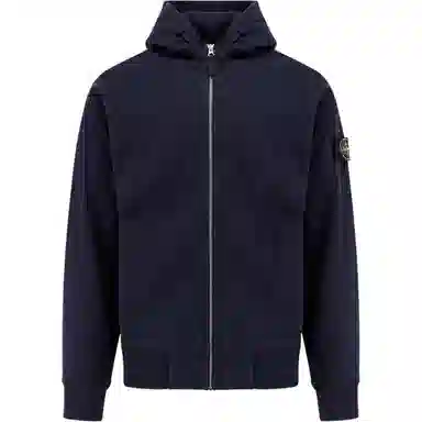 Stone Island Zip Hoodie Blue