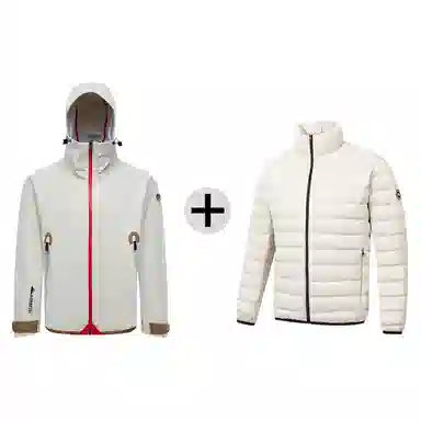 阿尔卑斯 山系户外字母印花连帽时尚三防保暖冲锋夹克 男女同款