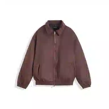 我是大卫 纯色翻领短款港风拉链保暖加厚毛呢大衣 男女同款