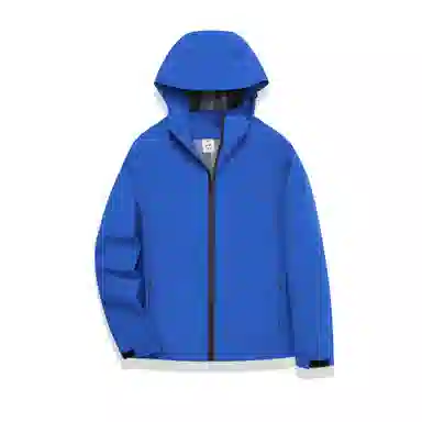 浪莎  纯色连帽户外登山休闲拉链  防水防风冲锋衣 男女同款