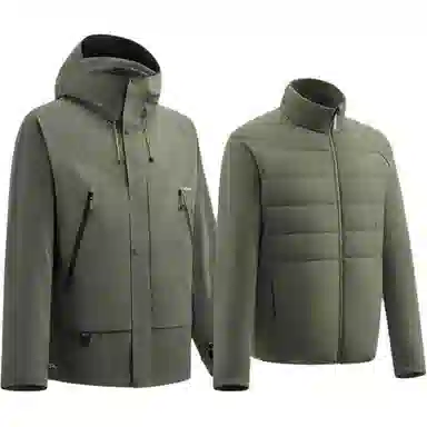 蕉下  户外宽松机能三合一气绒  防水防风防紫外线透气耐磨保暖速干超轻伪装掩护冲锋衣 男款