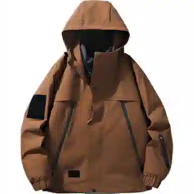 雅鹿优选  纯色连帽拉链  防水防风透气耐磨保暖冲锋衣 男款