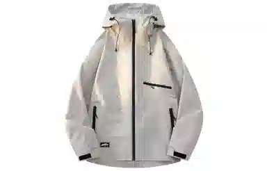 美式复古山系字母拼接撞色防风防水拉链登山户外连帽服饰  防水防风保暖冲锋衣 男女同款