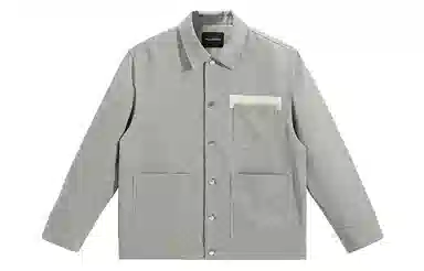 PEACEBIRD MEN Loose Casual Polo Jacket Gray
