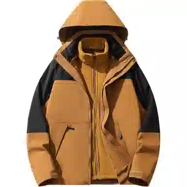 雅鹿优选  舒适时尚百搭连帽长袖  防水防风透气耐磨冲锋衣 男款