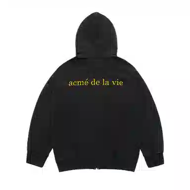 acme de la vie ADLV Zip Hoodie Logo Long Sleeve Black