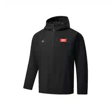 匹克 加绒梭织外套三防面料防水防油防污风衣休闲运动户外夹克 男款 黑色