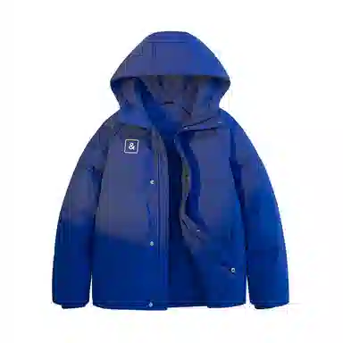 鸭鸭 加厚保暖宽松连帽防风印花字母简约无性别面包服夹克暗黑休闲羽绒服外套 男款