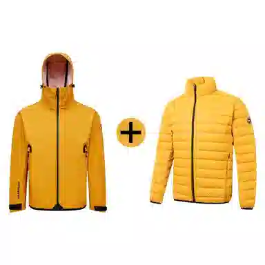 阿尔卑斯 山系户外字母印花连帽时尚三防保暖冲锋夹克 男女同款