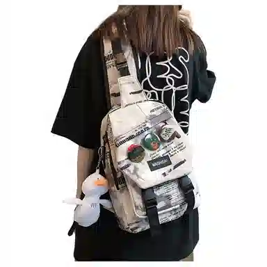 欧曼斐 单肩包日系休闲百搭潮流 尼龙 胸包 男女同款情侣款 多色