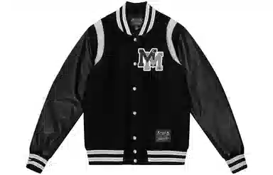 Mitchell & Ness x mastermind V-Neck Baseball Jacket Black