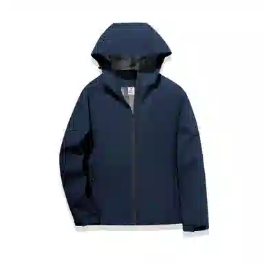 浪莎  纯色连帽户外登山休闲拉链  防水防风冲锋衣 男女同款