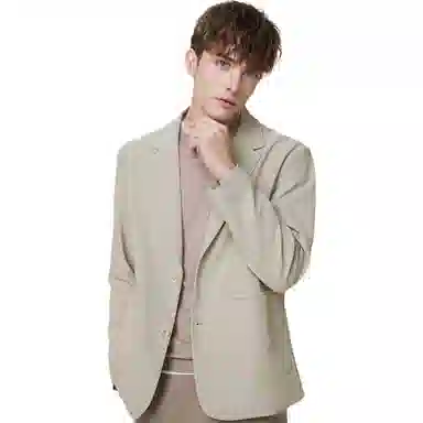 红豆 条纹提花易打理休闲西装 男款