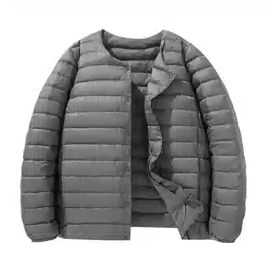 鸭鸭 轻薄便携纯色基础款休闲宽松单排扣圆领保暖羽绒服 男款