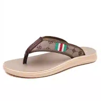 绅诺 绅诺经典 潮流百搭 休闲户外 防滑防磨静音人字拖鞋 男款 卡其