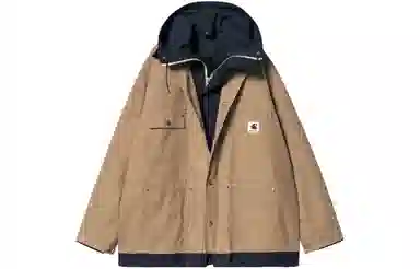 Sacai x Carhartt WIP Reversible Hooded Jacket Khaki