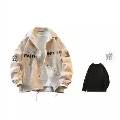 国际米兰足球俱乐部 灯芯绒字母印花休闲宽松工装美式复古运动户外学生高街外套夹克 男女同款