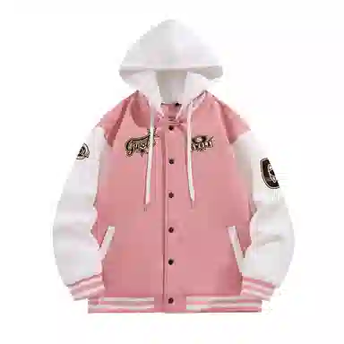 Gwola Baseball Boy Series Patchwork Colorblock Letter Print Baseball Jacket
