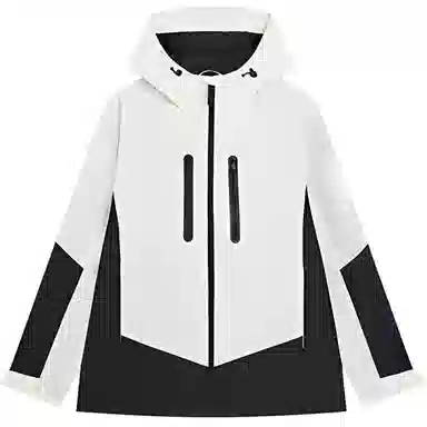 特步  综训系列 运动休闲宽松舒适  防水防风保暖冲锋衣 男女同款 古德白