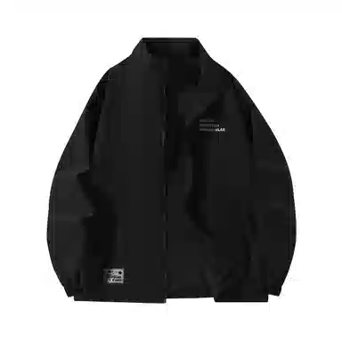 快鱼 美式简约山系户外拼接撞色热熔标织唛休闲立领拉链防水防风机能风暗黑冲锋小香风教练工装时尚百搭宽松长袖夹克外套 男女同款