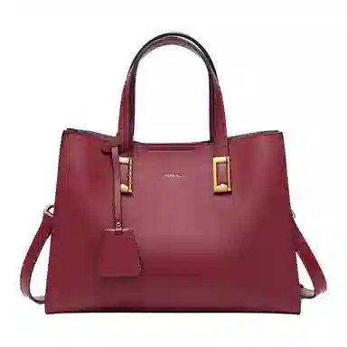 梦特娇 可拆卸肩带 大容量手提包包 潮流时尚经典气质外出 合成革 单肩斜挎包 女款 黑色/红色/杏色