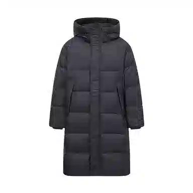 美特斯邦威 国潮纯色休闲长款连帽羽绒服 男款