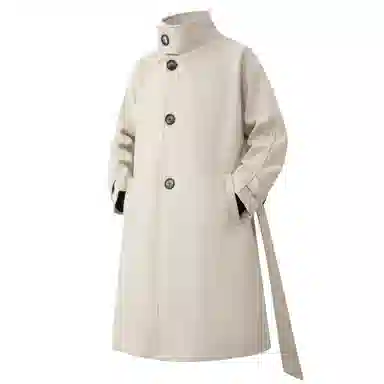 大卫贝肯 美式复古高街宽松休闲加厚外套中长款过膝仿毛呢大衣 男女同款