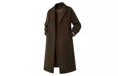 大卫贝肯 简约复古休闲英伦风街头基础百搭经典款韩版宽松百搭褶皱设计感长款过膝呢子翻领保暖大衣 男女同款