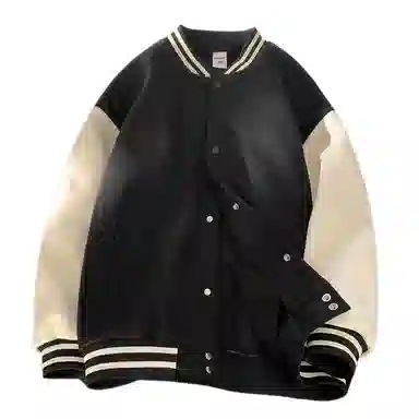 玉儿恋  美式复古撞色拼接休闲简约百搭棒球服 男款