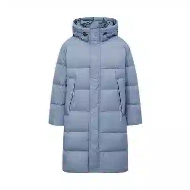 美特斯邦威 国潮纯色休闲长款连帽羽绒服 男款