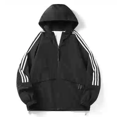 极限涡轮 时尚三条杠防晒防风防水撞色连帽舒适潮流百搭休闲夹克外套 男女同款