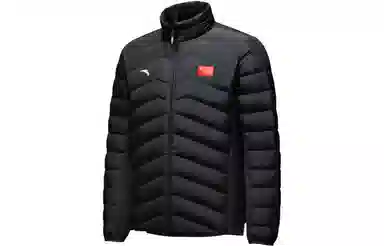 Anta Logo Print Puffer Jacket Black