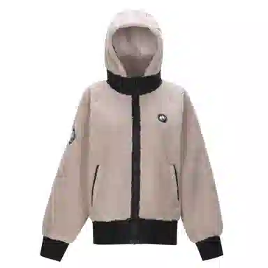 熊猫 户外双层锁温时髦复古宽松连帽绒感外套 男女同款