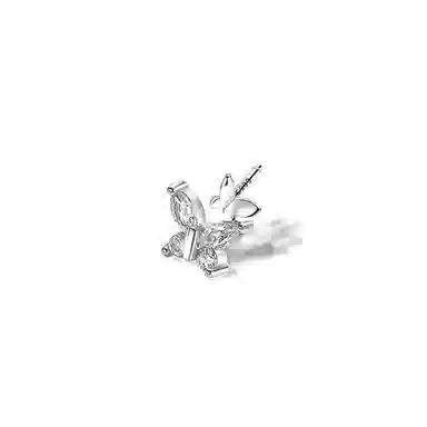 Silver Bow Zircon Earrings