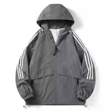 极限涡轮 时尚三条杠防晒防风防水撞色连帽舒适潮流百搭休闲夹克外套 男女同款