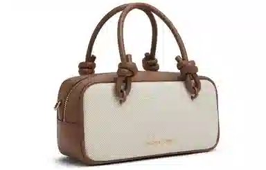 CHARLES&KEITH Canvas Knot Boston Bag Taupe