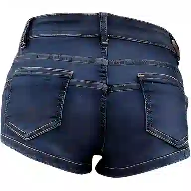 么宁 时尚舒适百搭牛仔短裤 女款 深蓝色