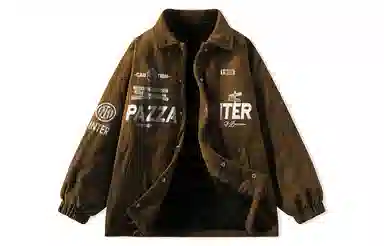 国际米兰足球俱乐部 休闲工装美式复古百搭外套学生运动高街户外灯芯绒上衣夹克 男女同款