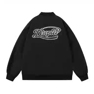 三体 水滴系列 简约基础款纯色拉链字母印花保暖防风棒球领开衫飞行服户外工装机能风美式复古高街潮牌个性夹克外套 男女同款