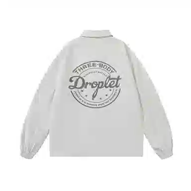 三体 水滴系列 简约基础款纯色字母印花休闲宽松百搭翻领开衫教练飞行服高街潮牌时尚舒适学生多巴胺防风夹克外套 男女同款
